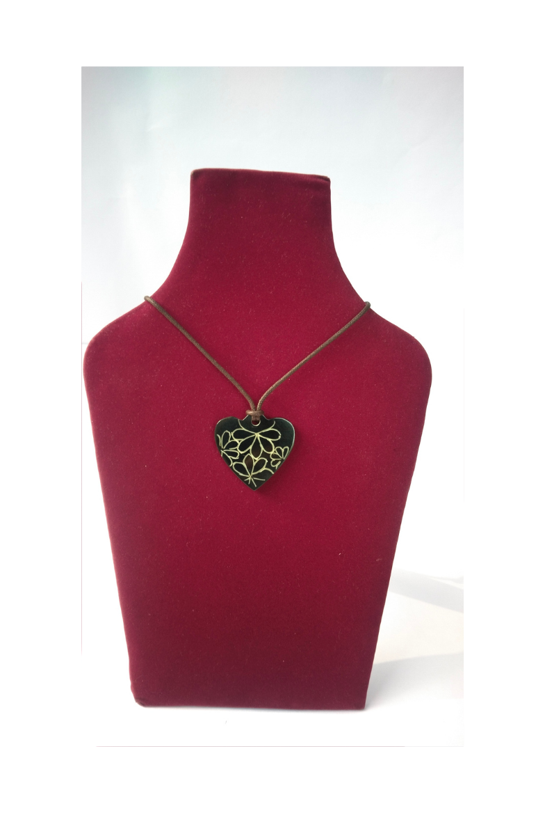 Hand-Carved Horn Heart Pendant Necklace