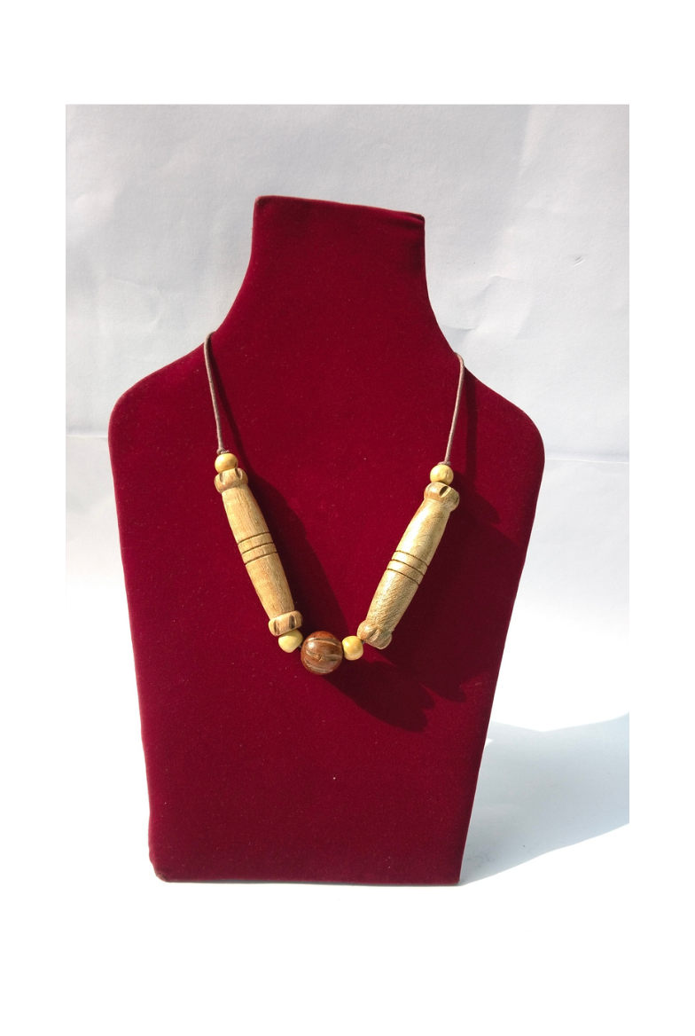 Boho Wooden Statement Necklace