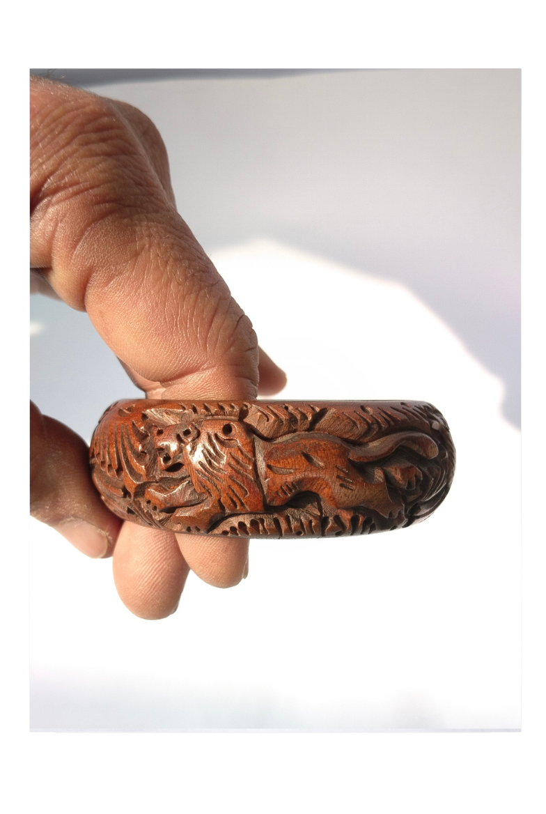Hand-Carved Wooden Animal Bangle