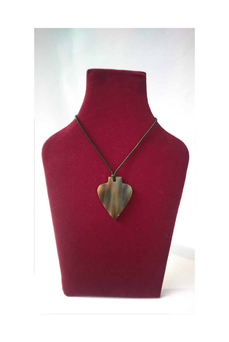 Handcrafted Horn Arrowhead Pendant on Adjustable Leather Cord