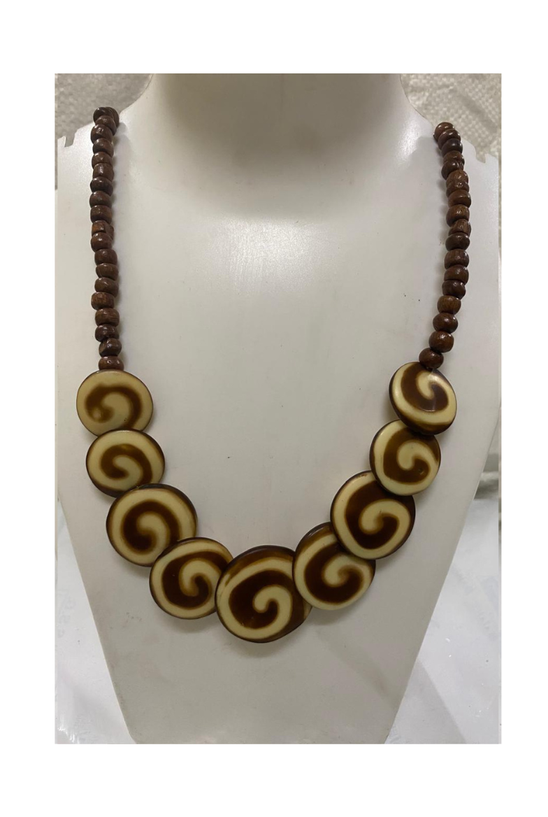 Handcrafted Resin Spiral Statement Necklace