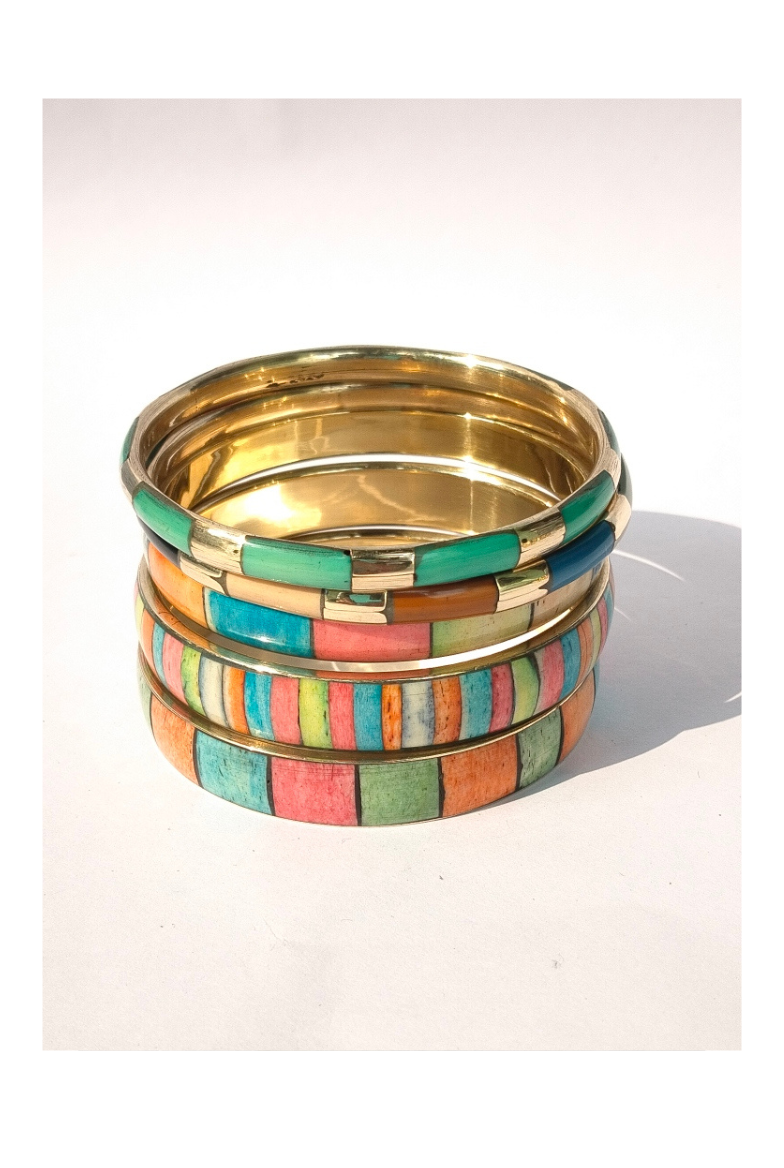 Handmade Colourful Bone Bangles
